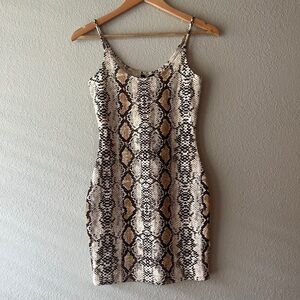 JLUXLABEL Animal Print Snakeskin Sleeveless Dress